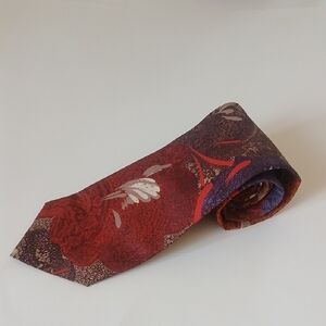 Elegant Red and Purple Floral Tie